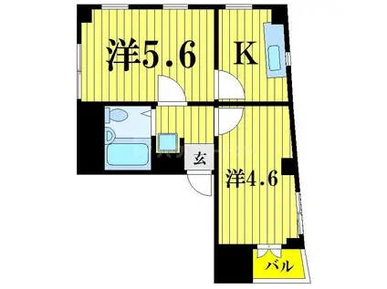 サンスティパレス(2K/1階)の間取り写真