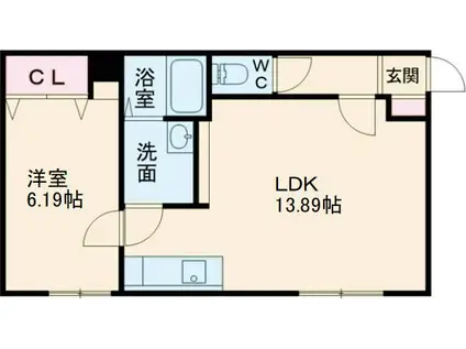 LEMI I(1LDK/1階)の間取り写真