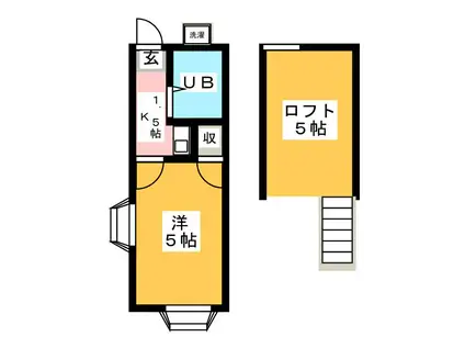 アミューズ沼袋(1K/2階)の間取り写真