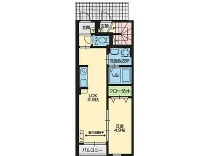 FORMOSA(1LDK/1階)の間取り写真