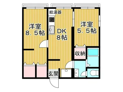 ゼンボラーノ(2DK/3階)の間取り写真