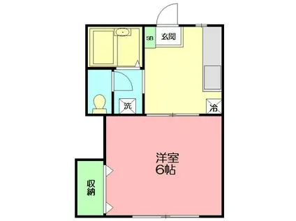 サニーハイツ(1K/2階)の間取り写真