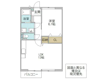 アネックスプラザC(1LDK/1階)の間取り写真