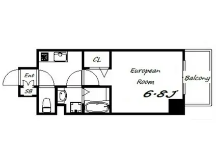 プレサンス神戸元町ベルシオン(1K/8階)の間取り写真