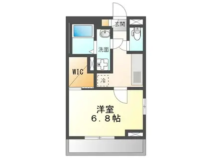 フルール野並(1K/1階)の間取り写真