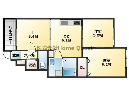 ジョイフル四賽庵(2LDK/1階)の間取り写真