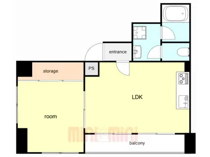 ヴィラシティ塚本(1LDK/4階)の間取り写真