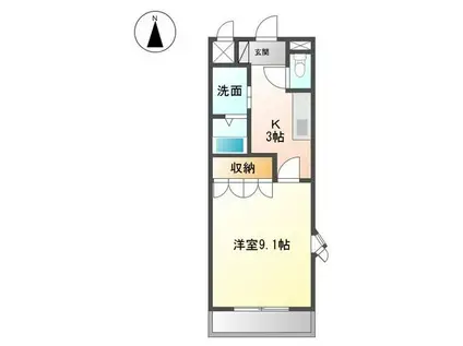 K.コオリナ(1K/2階)の間取り写真