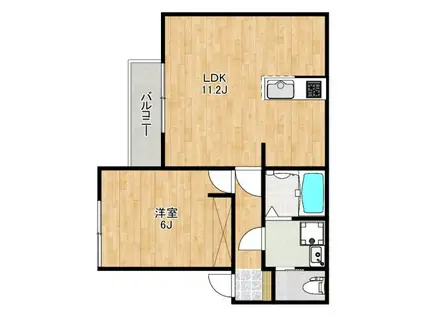 FUJISTA所沢21(1LDK/2階)の間取り写真