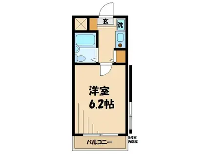 ベルトピア調布III A棟(1K/4階)の間取り写真