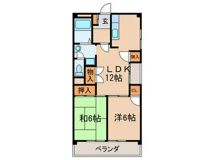 アーバン京命Ⅱ(2LDK/2階)の間取り写真