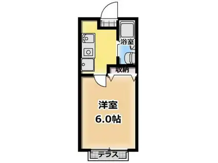 丘の上ハイム(1K/2階)の間取り写真