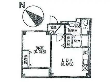 クレアフォート(1LDK/1階)の間取り写真