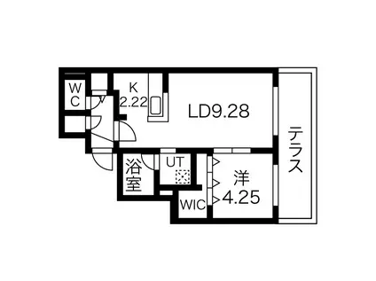 HARMONIA(1LDK/4階)の間取り写真