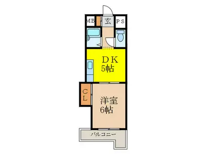 ローズコーポ新大阪7(1DK/10階)の間取り写真