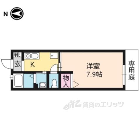 グランシード衣笠(1K/1階)の間取り写真