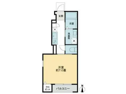 コンフォート明大前(1K/1階)の間取り写真