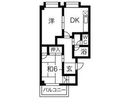 TDマンションPAULOWNIA(2DK/1階)の間取り写真