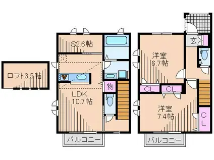 IVY LEFT(2SLDK/1階)の間取り写真