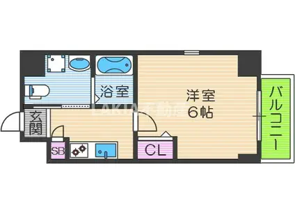 LIVE CASA田辺(1K/2階)の間取り写真