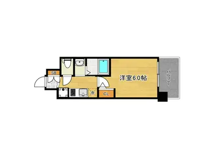 エステムコート難波ウエストサイドVIIIエクシーナ(1K/8階)の間取り写真