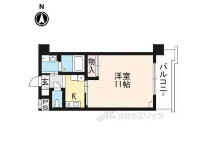 ヴァンボヌール(1K/7階)の間取り写真