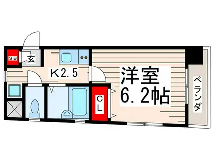 シルクリバー白河(1K/4階)の間取り写真