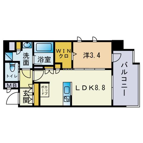 シーズンフラッツ平尾(1LDK/5階)の間取り写真
