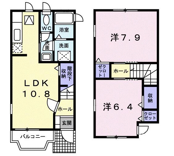 ジョイ・キープ・クニヤンII(2LDK/1階)の間取り写真