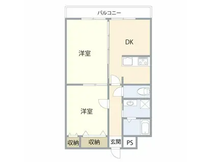 スプリングブリーズ(2DK/1階)の間取り写真