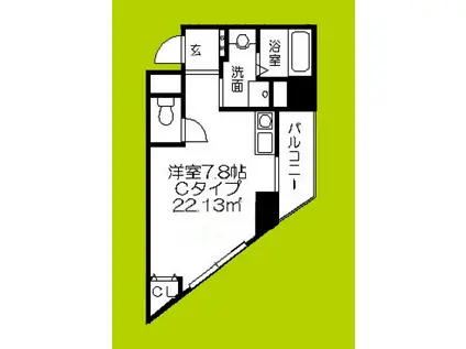 ラ メゾヌーヴ(ワンルーム/9階)の間取り写真