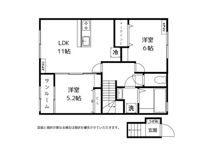 CHOUCHOU(2LDK/2階)の間取り写真