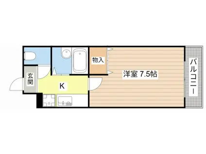 グリーンコート(1K/4階)の間取り写真