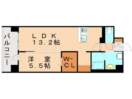 リヴェルナ平尾(1LDK/3階)の間取り写真