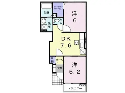 サニ-レジデンスC(2DK/1階)の間取り写真