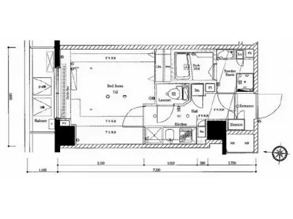 AZEST千鳥町(1K/4階)の間取り写真