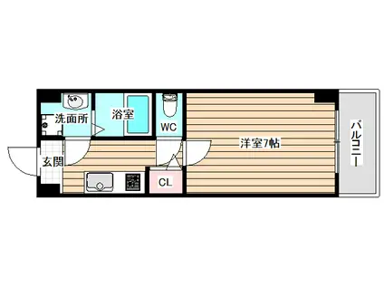 GO PALACE FUKUSHIMA(1K/1階)の間取り写真