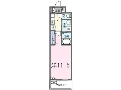 たばさはうすII(1K/1階)の間取り写真