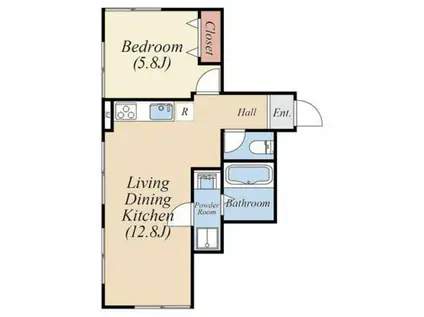 桃井グリーンパーク(1LDK/4階)の間取り写真