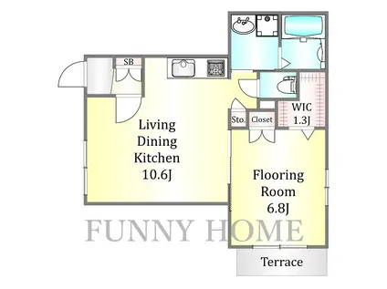 FORTUNA(1LDK/1階)の間取り写真