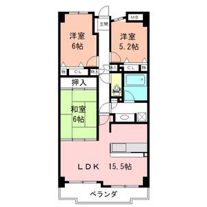 ユニーブル原駅前(3LDK/8階)の間取り写真