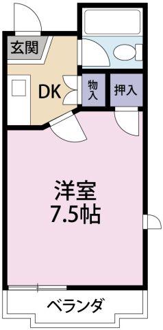 SHOEIROOM佐古(1K/2階)の間取り写真