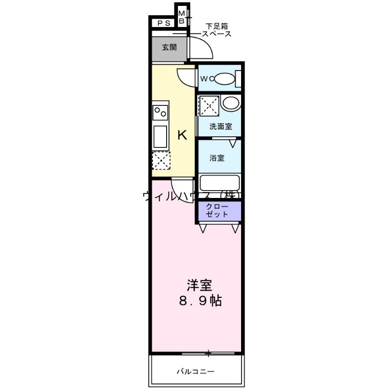 フジパレス湊駅南(1K/1階)の間取り写真