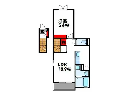 ベルソレイユ(1LDK/2階)の間取り写真