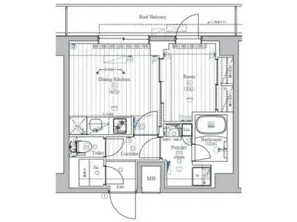 PREMIUM CUBE 西荻窪MO(1LDK/6階)の間取り写真