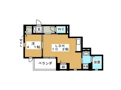 VIRTU SATO(1LDK/2階)の間取り写真