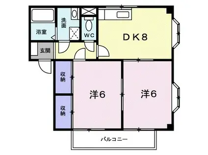 ヴィラマリン A(2DK/2階)の間取り写真