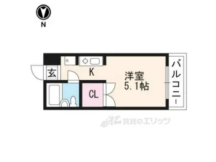 シェラールⅡ(1K/1階)の間取り写真