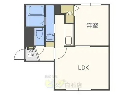 プレナスⅠ(1LDK/4階)の間取り写真