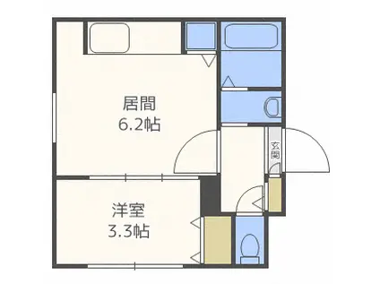 TRENTUNO(1DK/3階)の間取り写真